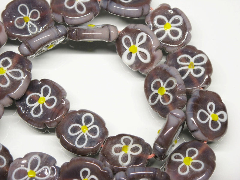 TOKO-BEADS AG035-20N Glass bead (strand) 17~19mm AG035-20N フラワービーズ（連） 17~19mm Asian bead & African bead  Handmade,Lampeork,bead,asia,india,ethnic,parts,accessory,beads とんぼ玉,ビーズ,トンボ玉,アジア,インド,エスニック,手作り,パーツ,アクセサリー
