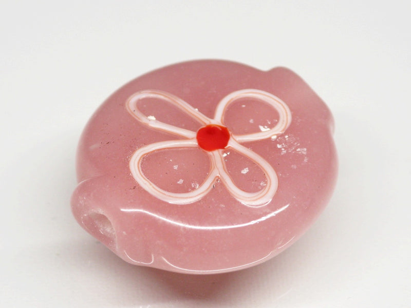 TOKO-BEADS AG035-03S Glass bead 18~19mm AG035-03S フラワービーズ 18~19mm Asian bead & African bead  Handmade,Lampeork,bead,asia,india,ethnic,parts,accessory,beads とんぼ玉,ビーズ,トンボ玉,アジア,インド,エスニック,手作り,パーツ,アクセサリー