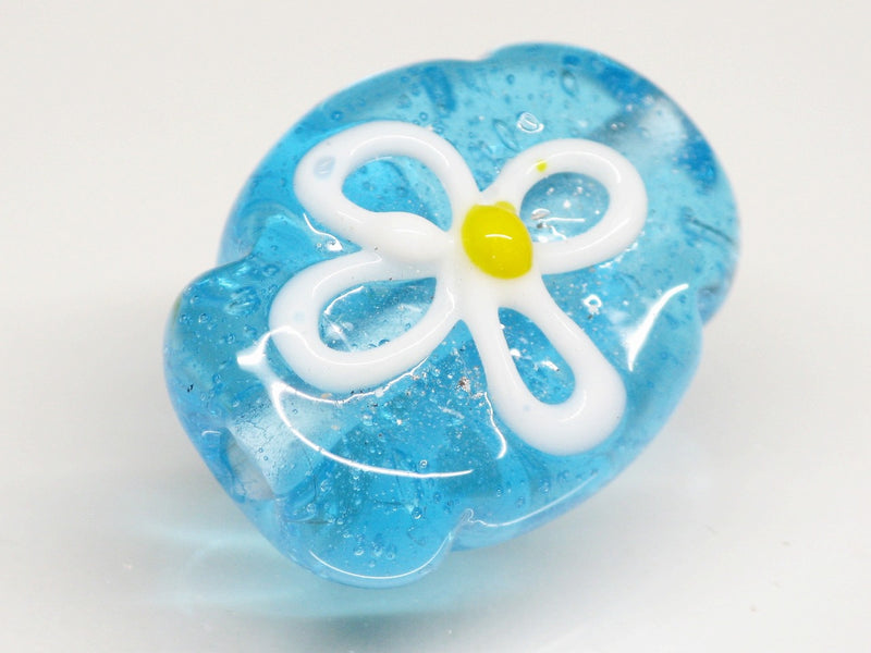 TOKO-BEADS AG035-09S Glass bead 16mm AG035-09S フラワービーズ 16mm Asian bead & African bead  Handmade,Lampeork,bead,asia,india,ethnic,parts,accessory,beads とんぼ玉,ビーズ,トンボ玉,アジア,インド,エスニック,手作り,パーツ,アクセサリー