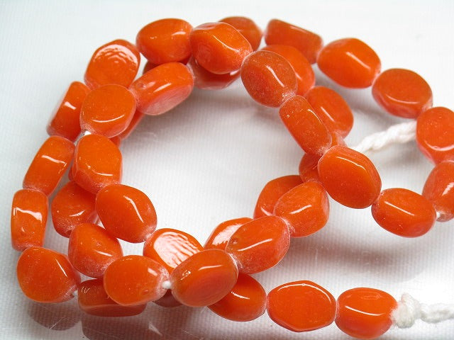TOKO-BEADS AG042N-90 Glass bead (strand) 8mm AG042N-90 単色ひし形フラットビーズ（連） 8mm Asian bead & African bead  Handmade,Lampeork,bead,asia,india,ethnic,parts,accessory,beads とんぼ玉,ビーズ,トンボ玉,アジア,インド,エスニック,手作り,パーツ,アクセサリー