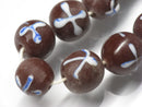 TOKO-BEADS | TOKO-BEADS |AG046-45N リボン模様のとんぼ玉（連） 12~13mm | TOKO-BEADS |AG046-45N Glass bead (strand) 12~13mm Asian bead & African bead  Handmade,Lampeork,bead,asia,india,ethnic,parts,accessory,beads とんぼ玉,ビーズ,トンボ玉,アジア,インド,エスニック,手作り,パーツ,アクセサリー