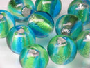 TOKO-BEADS | TOKO-BEADS |AG048-06P シルバーフォイルビーズ（10個パック） 12mm | TOKO-BEADS |AG048-06P Silver Foil Glass bead (10pcs) 12mm Asian bead & African bead  Handmade,Lampeork,bead,asia,india,ethnic,parts,accessory,beads とんぼ玉,ビーズ,トンボ玉,アジア,インド,エスニック,手作り,パーツ,アクセサリー
