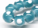 TOKO-BEADS AG050-14N Glass bead (strand) 8.5~9.5mm AG050-14N スポット柄とんぼ玉（連） 8.5~9.5mm Asian bead & African bead  Handmade,Lampeork,bead,asia,india,ethnic,parts,accessory,beads とんぼ玉,ビーズ,トンボ玉,アジア,インド,エスニック,手作り,パーツ,アクセサリー