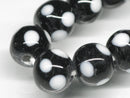 TOKO-BEADS AG050-21N Glass bead (strand) 9~10mm AG050-21N スポット柄とんぼ玉（連） 9~10mm Asian bead & African bead  Handmade,Lampeork,bead,asia,india,ethnic,parts,accessory,beads とんぼ玉,ビーズ,トンボ玉,アジア,インド,エスニック,手作り,パーツ,アクセサリー
