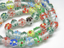TOKO-BEADS AG058-18N Glass bead(Strand) 11~12.5mm AG058-18N フラワービーズ(連) 11~12.5mm Asian bead & African bead  Handmade,Lampeork,bead,asia,india,ethnic,parts,accessory,beads とんぼ玉,ビーズ,トンボ玉,アジア,インド,エスニック,手作り,パーツ,アクセサリー