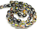 TOKO-BEADS AG066-54N Glass bead (Strand) 7~9mm AG066-54N スプレイドット柄とんぼ玉（連のみ） 7~9mm Asian bead & African bead  Handmade,Lampeork,bead,asia,india,ethnic,parts,accessory,beads とんぼ玉,ビーズ,トンボ玉,アジア,インド,エスニック,手作り,パーツ,アクセサリー