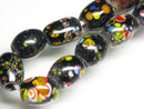 TOKO-BEADS AG066-54N Glass bead (Strand) 7~9mm AG066-54N スプレイドット柄とんぼ玉（連のみ） 7~9mm Asian bead & African bead  Handmade,Lampeork,bead,asia,india,ethnic,parts,accessory,beads とんぼ玉,ビーズ,トンボ玉,アジア,インド,エスニック,手作り,パーツ,アクセサリー