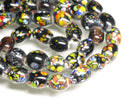 TOKO-BEADS AG066-54N Glass bead (Strand) 7~9mm AG066-54N スプレイドット柄とんぼ玉（連のみ） 7~9mm Asian bead & African bead  Handmade,Lampeork,bead,asia,india,ethnic,parts,accessory,beads とんぼ玉,ビーズ,トンボ玉,アジア,インド,エスニック,手作り,パーツ,アクセサリー