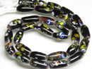 TOKO-BEADS AG066-55N Glass bead (Strand) 6~7mm AG066-55N スプレイドット柄とんぼ玉（連のみ） 6~7mm Asian bead & African bead  Handmade,Lampeork,bead,asia,india,ethnic,parts,accessory,beads とんぼ玉,ビーズ,トンボ玉,アジア,インド,エスニック,手作り,パーツ,アクセサリー