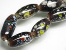 TOKO-BEADS AG066-56N Glass bead (Strand) 7~9mm AG066-56N スプレイドット柄とんぼ玉（連のみ） 7~9mm Asian bead & African bead  Handmade,Lampeork,bead,asia,india,ethnic,parts,accessory,beads とんぼ玉,ビーズ,トンボ玉,アジア,インド,エスニック,手作り,パーツ,アクセサリー