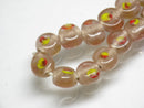 TOKO-BEADS AG068-18N Glass bead (strand) 7~8mm AG068-18N 丸型絵柄フラットビーズ（連） 7~8mm Asian bead & African bead  Handmade,Lampeork,bead,asia,india,ethnic,parts,accessory,beads とんぼ玉,ビーズ,トンボ玉,アジア,インド,エスニック,手作り,パーツ,アクセサリー