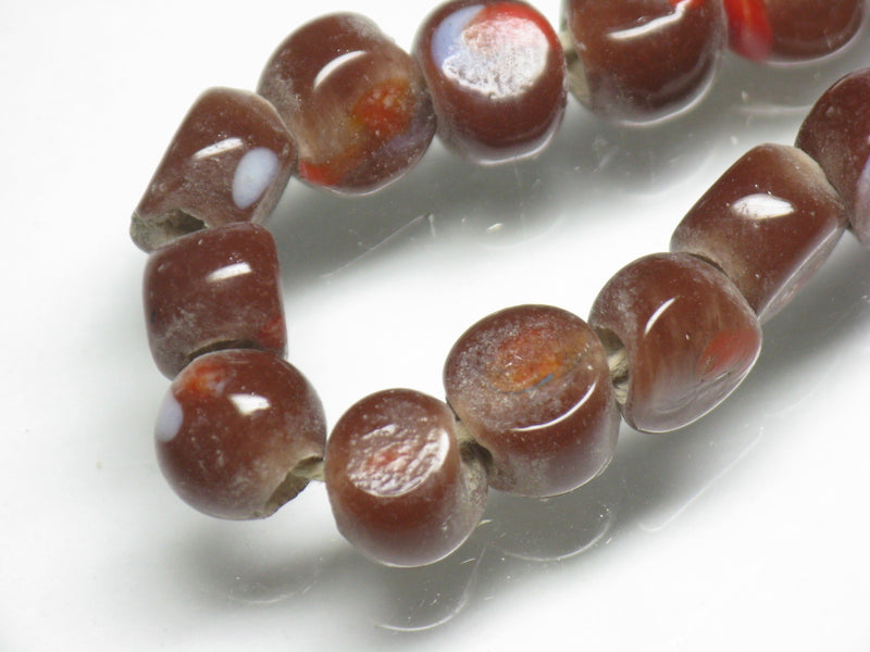 TOKO-BEADS AG068-19N Glass bead (strand) 8~8.5mm AG068-19N 丸型絵柄フラットビーズ（連） 8~8.5mm Asian bead & African bead  Handmade,Lampeork,bead,asia,india,ethnic,parts,accessory,beads とんぼ玉,ビーズ,トンボ玉,アジア,インド,エスニック,手作り,パーツ,アクセサリー