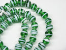 TOKO-BEADS AG070-16N Glass bead (strand) 10mm AG070-16N ストライプ柄とんぼ玉（連） 10mm Asian bead & African bead  Handmade,Lampeork,bead,asia,india,ethnic,parts,accessory,beads とんぼ玉,ビーズ,トンボ玉,アジア,インド,エスニック,手作り,パーツ,アクセサリー