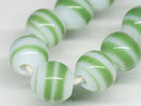 TOKO-BEADS AG070-19N Glass bead (strand) 8mm AG070-19N ストライプ柄とんぼ玉（連） 8mm Asian bead & African bead  Handmade,Lampeork,bead,asia,india,ethnic,parts,accessory,beads とんぼ玉,ビーズ,トンボ玉,アジア,インド,エスニック,手作り,パーツ,アクセサリー