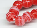 TOKO-BEADS AG070-29N Glass bead (strand) 8~9mm AG070-29N ストライプ柄とんぼ玉（連） 8~9mm Asian bead & African bead  Handmade,Lampeork,bead,asia,india,ethnic,parts,accessory,beads とんぼ玉,ビーズ,トンボ玉,アジア,インド,エスニック,手作り,パーツ,アクセサリー