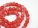 TOKO-BEADS AG070-29N Glass bead (strand) 8~9mm AG070-29N ストライプ柄とんぼ玉（連） 8~9mm Asian bead & African bead  Handmade,Lampeork,bead,asia,india,ethnic,parts,accessory,beads とんぼ玉,ビーズ,トンボ玉,アジア,インド,エスニック,手作り,パーツ,アクセサリー