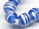 TOKO-BEADS AG070-32N Glass bead (strand) 9~10mm AG070-32N ストライプ柄とんぼ玉（連） 9~10mm Asian bead & African bead  Handmade,Lampeork,bead,asia,india,ethnic,parts,accessory,beads とんぼ玉,ビーズ,トンボ玉,アジア,インド,エスニック,手作り,パーツ,アクセサリー