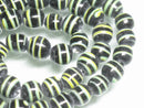 TOKO-BEADS AG070-63N Glass bead (strand) 8~9mm AG070-63N ストライプ柄とんぼ玉（連） 8~9mm Asian bead & African bead  Handmade,Lampeork,bead,asia,india,ethnic,parts,accessory,beads とんぼ玉,ビーズ,トンボ玉,アジア,インド,エスニック,手作り,パーツ,アクセサリー