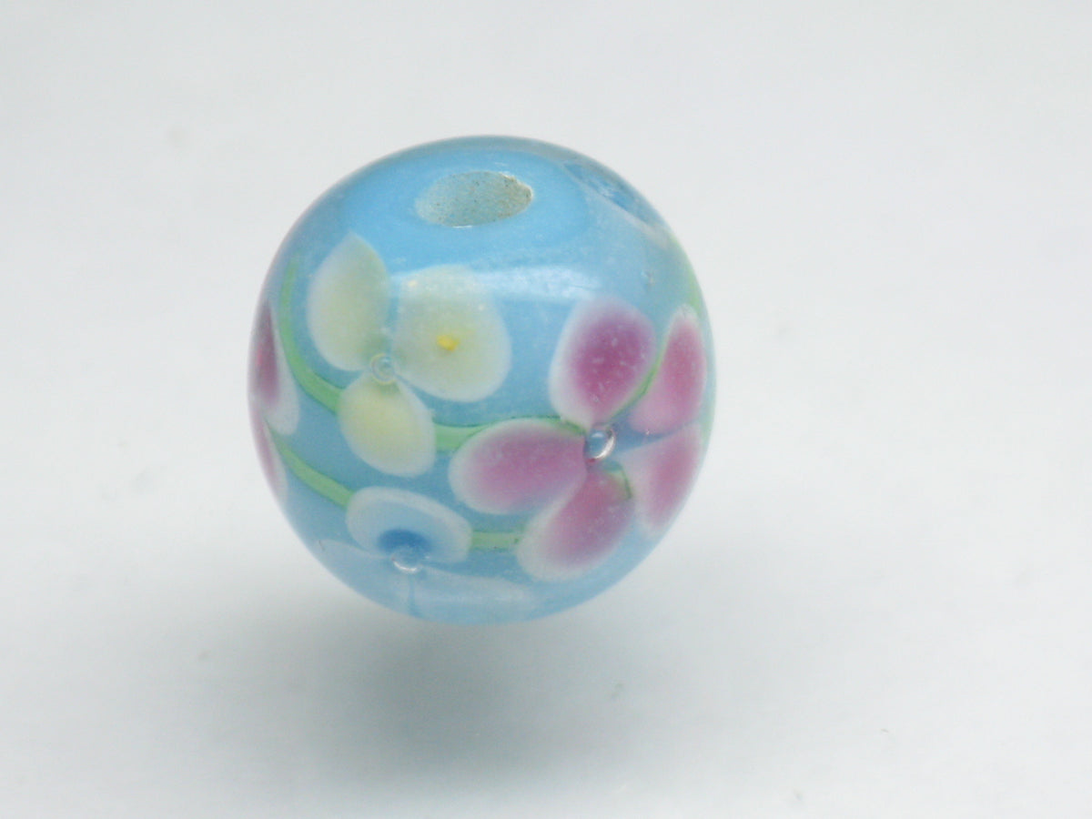 TOKO-BEADS |AG071-52 花柄とんぼ玉 12mm