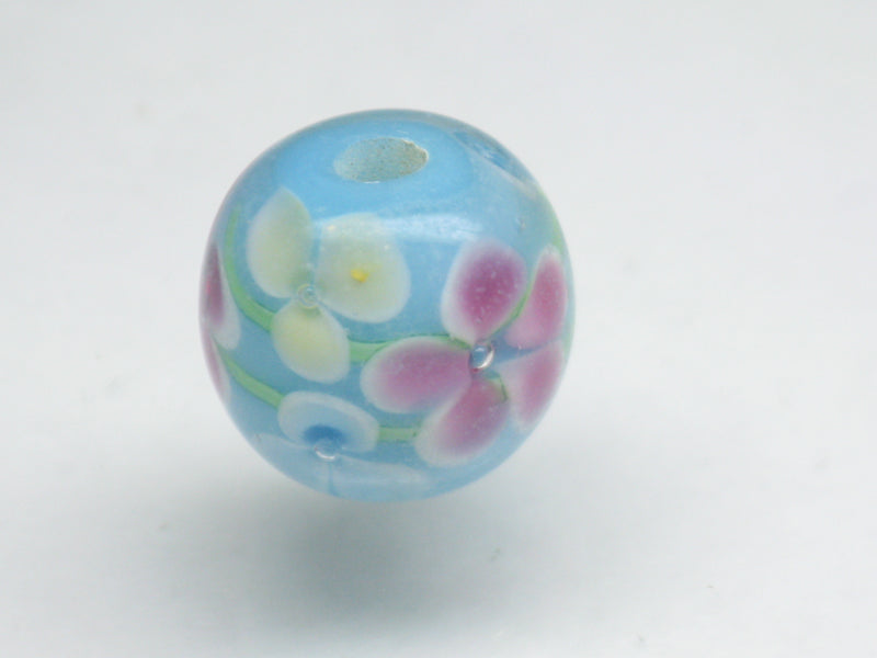 TOKO-BEADS AG071-52 Glass bead 12mm AG071-52 花柄とんぼ玉 12mm Asian bead & African bead  Handmade,Lampeork,bead,asia,india,ethnic,parts,accessory,beads とんぼ玉,ビーズ,トンボ玉,アジア,インド,エスニック,手作り,パーツ,アクセサリー