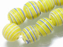 TOKO-BEADS AG072-02N Glass bead (strand) 12mm AG072-02N ストライプ柄とんぼ玉（連） 12mm Asian bead & African bead  Handmade,Lampeork,bead,asia,india,ethnic,parts,accessory,beads とんぼ玉,ビーズ,トンボ玉,アジア,インド,エスニック,手作り,パーツ,アクセサリー
