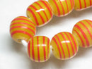 TOKO-BEADS AG072-06N Glass bead (strand) 12mm AG072-06N ストライプ柄とんぼ玉（連） 12mm Asian bead & African bead  Handmade,Lampeork,bead,asia,india,ethnic,parts,accessory,beads とんぼ玉,ビーズ,トンボ玉,アジア,インド,エスニック,手作り,パーツ,アクセサリー