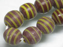 TOKO-BEADS AG072-08N Glass bead (strand) 11.5mm AG072-08N ストライプ柄とんぼ玉（連） 11.5mm Asian bead & African bead  Handmade,Lampeork,bead,asia,india,ethnic,parts,accessory,beads とんぼ玉,ビーズ,トンボ玉,アジア,インド,エスニック,手作り,パーツ,アクセサリー