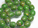 TOKO-BEADS AG072-09N Glass bead (strand) 13.5mm AG072-09N ストライプ柄とんぼ玉（連） 13.5mm Asian bead & African bead  Handmade,Lampeork,bead,asia,india,ethnic,parts,accessory,beads とんぼ玉,ビーズ,トンボ玉,アジア,インド,エスニック,手作り,パーツ,アクセサリー