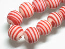 TOKO-BEADS AG072-15N Glass bead (strand) 13mm AG072-15N ストライプ柄とんぼ玉（連） 13mm Asian bead & African bead  Handmade,Lampeork,bead,asia,india,ethnic,parts,accessory,beads とんぼ玉,ビーズ,トンボ玉,アジア,インド,エスニック,手作り,パーツ,アクセサリー