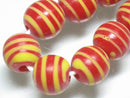 TOKO-BEADS AG072-17N Glass bead (strand) 12mm AG072-17N ストライプ柄とんぼ玉（連） 12mm Asian bead & African bead  Handmade,Lampeork,bead,asia,india,ethnic,parts,accessory,beads とんぼ玉,ビーズ,トンボ玉,アジア,インド,エスニック,手作り,パーツ,アクセサリー