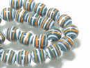 TOKO-BEADS AG072-18N Glass bead (strand) 12mm AG072-18N ストライプ柄とんぼ玉（連） 12mm Asian bead & African bead  Handmade,Lampeork,bead,asia,india,ethnic,parts,accessory,beads とんぼ玉,ビーズ,トンボ玉,アジア,インド,エスニック,手作り,パーツ,アクセサリー