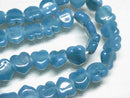TOKO-BEADS AG074-02N Heart shaped flat glass bead (strand) 10mm AG074-02N ハート型フラットビーズ（連） 10mm Asian bead & African bead  Handmade,Lampeork,bead,asia,india,ethnic,parts,accessory,beads とんぼ玉,ビーズ,トンボ玉,アジア,インド,エスニック,手作り,パーツ,アクセサリー