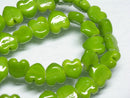 TOKO-BEADS AG074-03N Heart shaped flat glass bead (strand) 10mm AG074-03N ハート型フラットビーズ（連） 10mm Asian bead & African bead  Handmade,Lampeork,bead,asia,india,ethnic,parts,accessory,beads とんぼ玉,ビーズ,トンボ玉,アジア,インド,エスニック,手作り,パーツ,アクセサリー