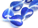 TOKO-BEADS AG074-11N Heart shaped flat glass bead (strand) 19~20mm AG074-11N ハート型フラットビーズ（連） 19~20mm Asian bead & African bead  Handmade,Lampeork,bead,asia,india,ethnic,parts,accessory,beads とんぼ玉,ビーズ,トンボ玉,アジア,インド,エスニック,手作り,パーツ,アクセサリー