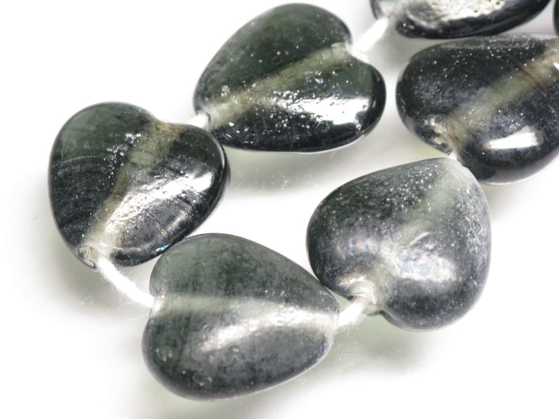 TOKO-BEADS AG074-12N Heart shaped flat glass bead (strand) 19~20mm AG074-12N ハート型フラットビーズ（連） 19~20mm Asian bead & African bead  Handmade,Lampeork,bead,asia,india,ethnic,parts,accessory,beads とんぼ玉,ビーズ,トンボ玉,アジア,インド,エスニック,手作り,パーツ,アクセサリー