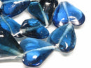 TOKO-BEADS AG074-38N Heart shaped flat glass bead (strand) 30~34mm AG074-38N ハート型フラットビーズ（連） 30~34mm Asian bead & African bead  Handmade,Lampeork,bead,asia,india,ethnic,parts,accessory,beads とんぼ玉,ビーズ,トンボ玉,アジア,インド,エスニック,手作り,パーツ,アクセサリー