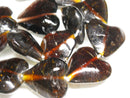 TOKO-BEADS AG074-44N Heart shaped flat glass bead (strand) 33~36mm AG074-44N ハート型フラットビーズ（連） 33~36mm Asian bead & African bead  Handmade,Lampeork,bead,asia,india,ethnic,parts,accessory,beads とんぼ玉,ビーズ,トンボ玉,アジア,インド,エスニック,手作り,パーツ,アクセサリー