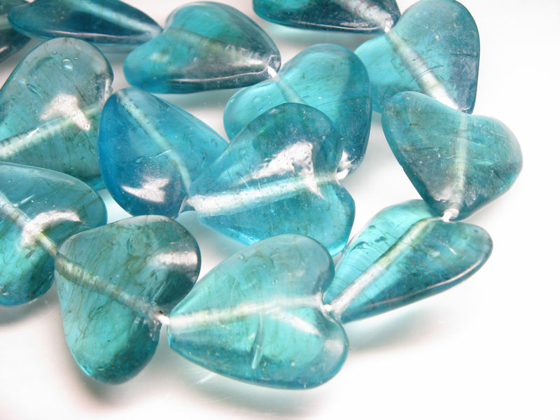 TOKO-BEADS AG074-67N Heart shaped flat glass bead (strand) 34~35mm AG074-67N ハート型フラットビーズ（連） 34~35mm Asian bead & African bead  Handmade,Lampeork,bead,asia,india,ethnic,parts,accessory,beads とんぼ玉,ビーズ,トンボ玉,アジア,インド,エスニック,手作り,パーツ,アクセサリー