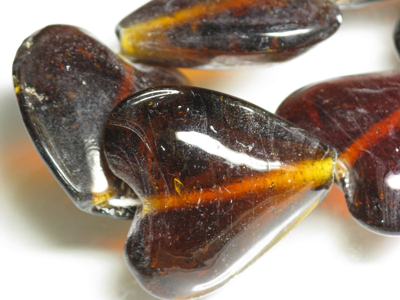 TOKO-BEADS AG074-73N Heart shaped flat glass bead (strand) 32~34mm AG074-73N ハート型フラットビーズ（連） 32~34mm Asian bead & African bead  Handmade,Lampeork,bead,asia,india,ethnic,parts,accessory,beads とんぼ玉,ビーズ,トンボ玉,アジア,インド,エスニック,手作り,パーツ,アクセサリー