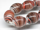 TOKO-BEADS AG076-07N Glass bead (strand) 11~12mm AG076-07N ストライプ柄とんぼ玉（連） 11~12mm Asian bead & African bead  Handmade,Lampeork,bead,asia,india,ethnic,parts,accessory,beads とんぼ玉,ビーズ,トンボ玉,アジア,インド,エスニック,手作り,パーツ,アクセサリー