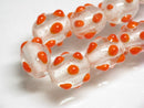 TOKO-BEADS AG082-15N Glass bead (strand) 10~11mm AG082-15N スタッドビーズ（連） 10~11mm Asian bead & African bead  Handmade,Lampeork,bead,asia,india,ethnic,parts,accessory,beads とんぼ玉,ビーズ,トンボ玉,アジア,インド,エスニック,手作り,パーツ,アクセサリー