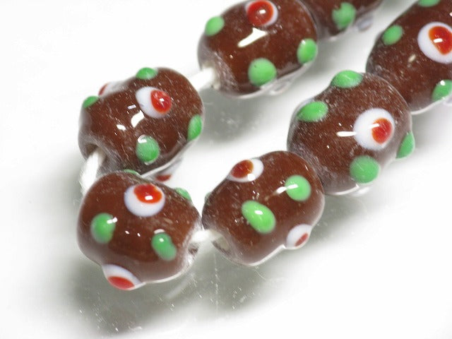 TOKO-BEADS AG082-33N Glass bead (strand) 10~11mm AG082-33N スタッドビーズ（連） 10~11mm Asian bead & African bead  Handmade,Lampeork,bead,asia,india,ethnic,parts,accessory,beads とんぼ玉,ビーズ,トンボ玉,アジア,インド,エスニック,手作り,パーツ,アクセサリー