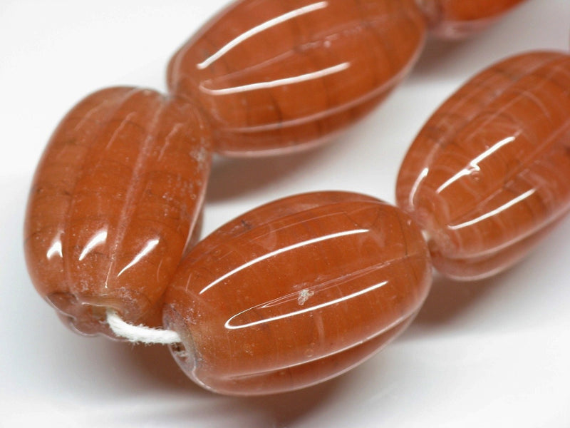 TOKO-BEADS AG099-08N Glass bead(Strand) 15mm AG099-08N 大型ナツメ型ビーズ（連） 15mm Asian bead & African bead  Handmade,Lampeork,bead,asia,india,ethnic,parts,accessory,beads とんぼ玉,ビーズ,トンボ玉,アジア,インド,エスニック,手作り,パーツ,アクセサリー