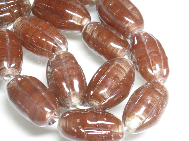TOKO-BEADS AG099-28N Glass bead(Strand) 15~16mm AG099-28N 大型ナツメ型ビーズ（連） 15~16mm Asian bead & African bead  Handmade,Lampeork,bead,asia,india,ethnic,parts,accessory,beads とんぼ玉,ビーズ,トンボ玉,アジア,インド,エスニック,手作り,パーツ,アクセサリー