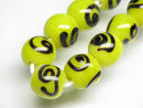 TOKO-BEADS AG102-01N Glass bead (strand) 10~11mm AG102-01N リボン模様のとんぼ玉（連） 10~11mm Asian bead & African bead  Handmade,Lampeork,bead,asia,india,ethnic,parts,accessory,beads とんぼ玉,ビーズ,トンボ玉,アジア,インド,エスニック,手作り,パーツ,アクセサリー