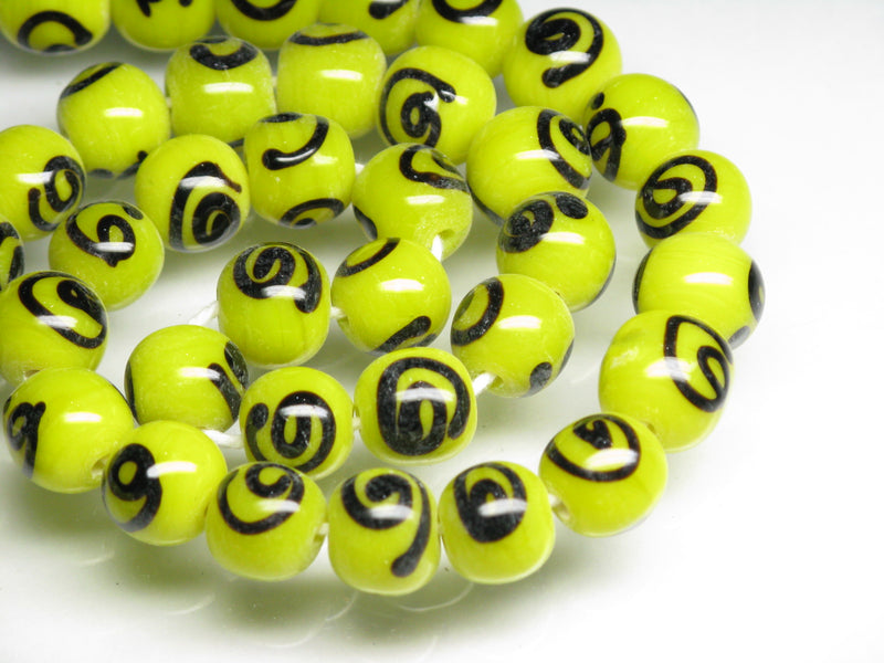 TOKO-BEADS AG102-01N Glass bead (strand) 10~11mm AG102-01N リボン模様のとんぼ玉（連） 10~11mm Asian bead & African bead  Handmade,Lampeork,bead,asia,india,ethnic,parts,accessory,beads とんぼ玉,ビーズ,トンボ玉,アジア,インド,エスニック,手作り,パーツ,アクセサリー