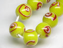 TOKO-BEADS AG102-02N Glass bead (strand) 10~11mm AG102-02N リボン模様のとんぼ玉（連） 10~11mm Asian bead & African bead  Handmade,Lampeork,bead,asia,india,ethnic,parts,accessory,beads とんぼ玉,ビーズ,トンボ玉,アジア,インド,エスニック,手作り,パーツ,アクセサリー