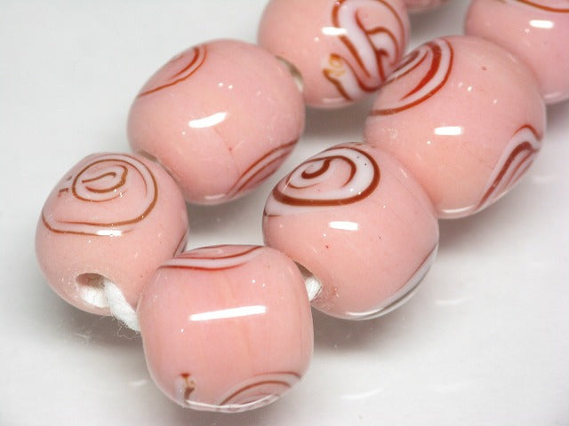 TOKO-BEADS AG102-04N Glass bead (strand) 10~11mm AG102-04N リボン模様のとんぼ玉（連） 10~11mm Asian bead & African bead  Handmade,Lampeork,bead,asia,india,ethnic,parts,accessory,beads とんぼ玉,ビーズ,トンボ玉,アジア,インド,エスニック,手作り,パーツ,アクセサリー
