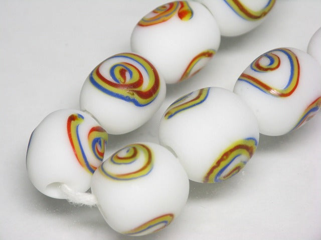 TOKO-BEADS AG102-05N Glass bead (strand) 10~11mm AG102-05N リボン模様のとんぼ玉（連） 10~11mm Asian bead & African bead  Handmade,Lampeork,bead,asia,india,ethnic,parts,accessory,beads とんぼ玉,ビーズ,トンボ玉,アジア,インド,エスニック,手作り,パーツ,アクセサリー