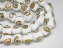 TOKO-BEADS AG102-05N Glass bead (strand) 10~11mm AG102-05N リボン模様のとんぼ玉（連） 10~11mm Asian bead & African bead  Handmade,Lampeork,bead,asia,india,ethnic,parts,accessory,beads とんぼ玉,ビーズ,トンボ玉,アジア,インド,エスニック,手作り,パーツ,アクセサリー